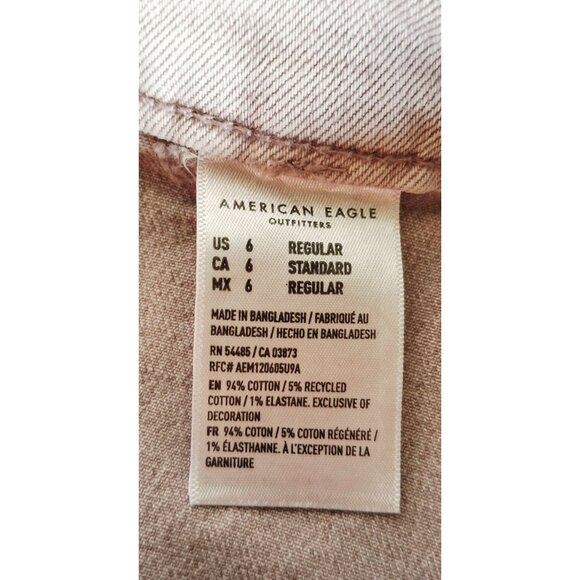 American Eagle Women's Light Pink High-Waisted Straight-Leg Jeans Size 6 Preppy - Picture 5 of 16